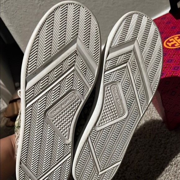 Tory Burch Women's Floral Sneakers - Brown and White - Picture 4 of 5